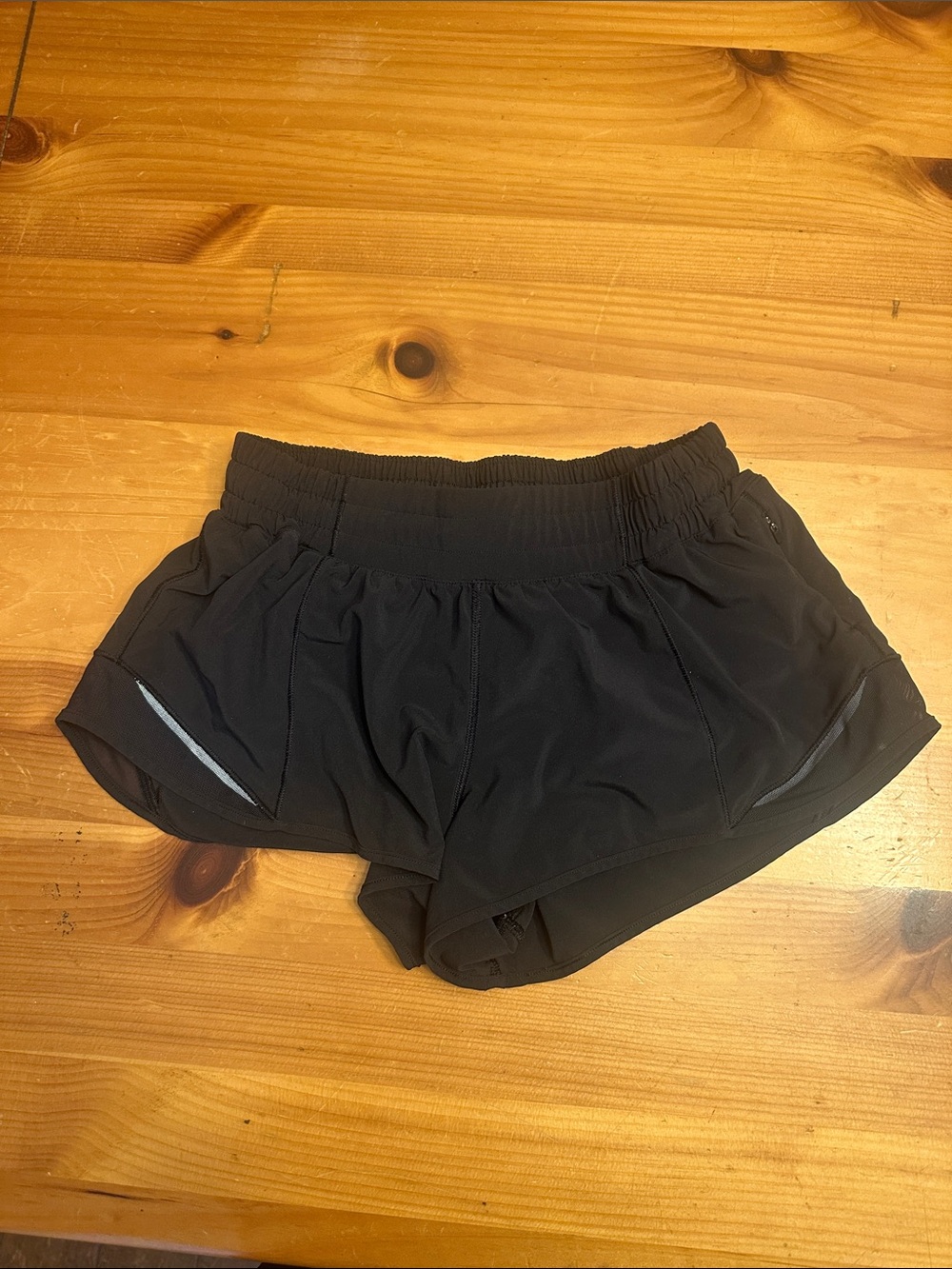 lululemon athletica Black Athletic Running Shorts with Reflective Accents